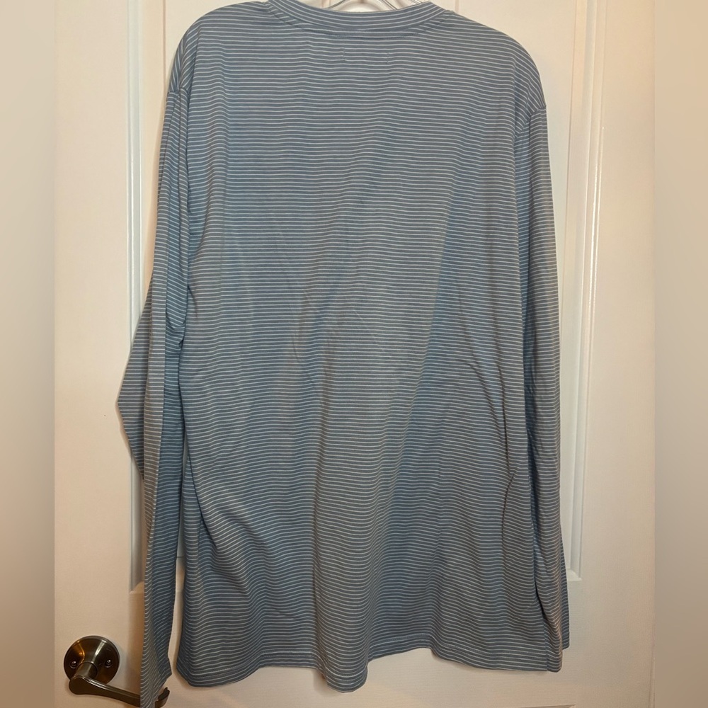 EUC AND NOW THIS Men's Long-Sleeve Light Blue Stripe Henley Shirt size XXL - Picture 6 of 7